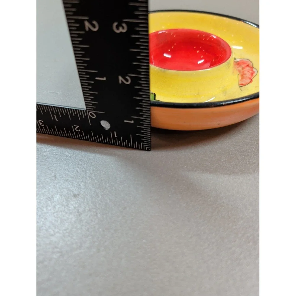 Royal Norfolk Chili Pepper Chip and Dip Bowl Yellow Red Ceramic Salsa Dish 6in
